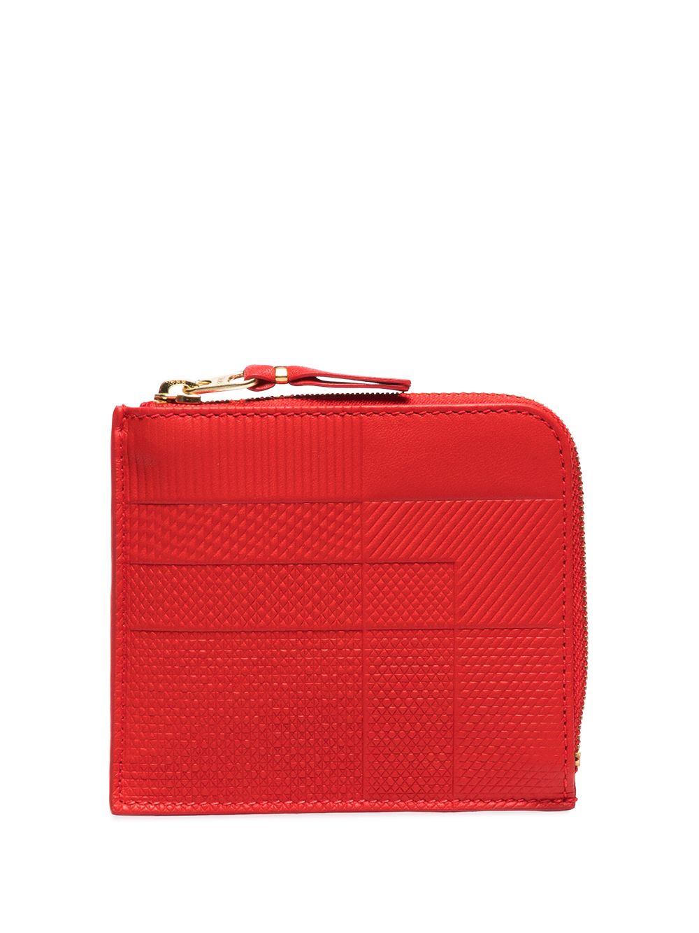 Comme Des Garçons Wallet Intersection 半拉链皮质钱包 - 红色