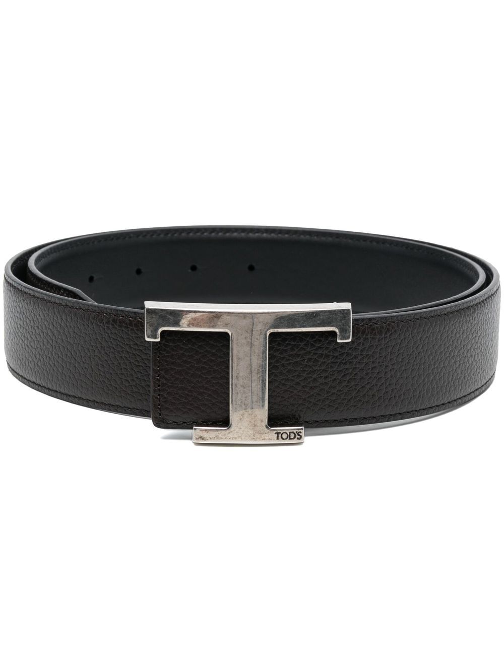 Tod's T-logo 扣环腰带 - 黑色
