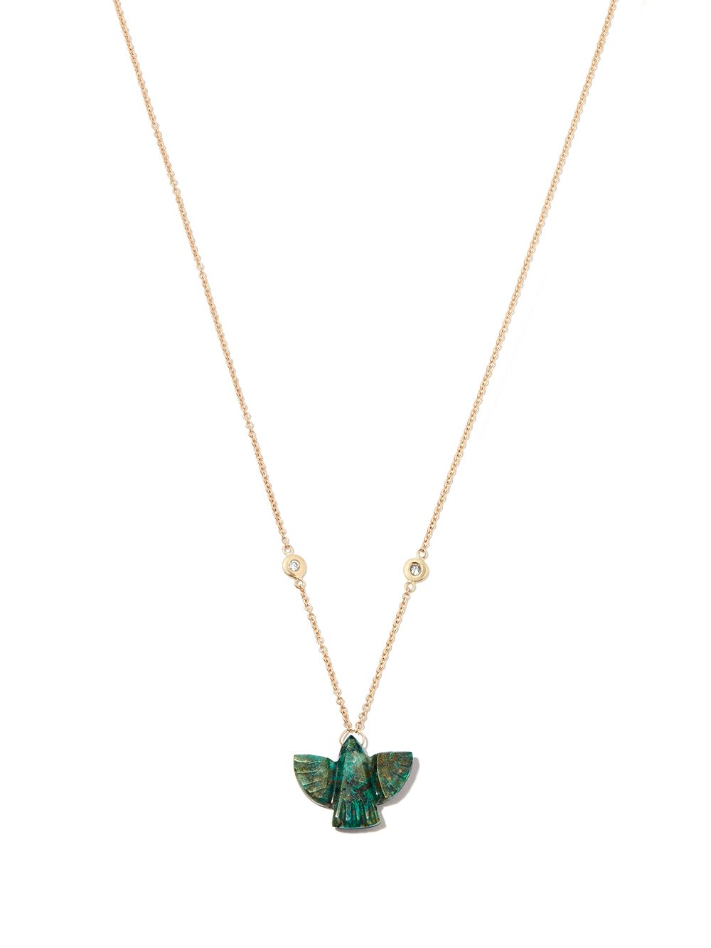 Jacquie Aiche Baby Chrysocolla 14K黄金玉石项链 - 金色