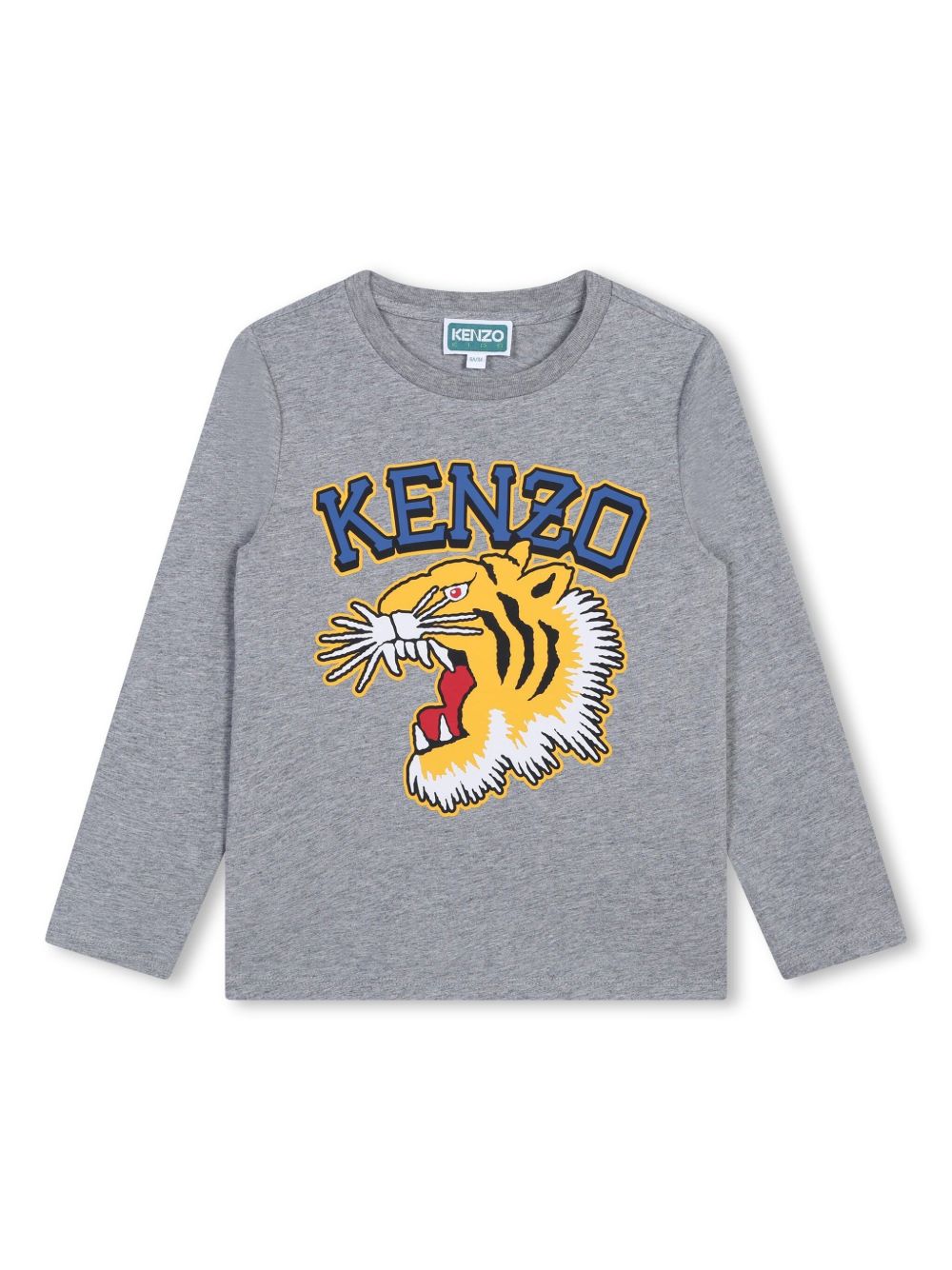 Kenzo Kids logo印花棉T恤 - 灰色