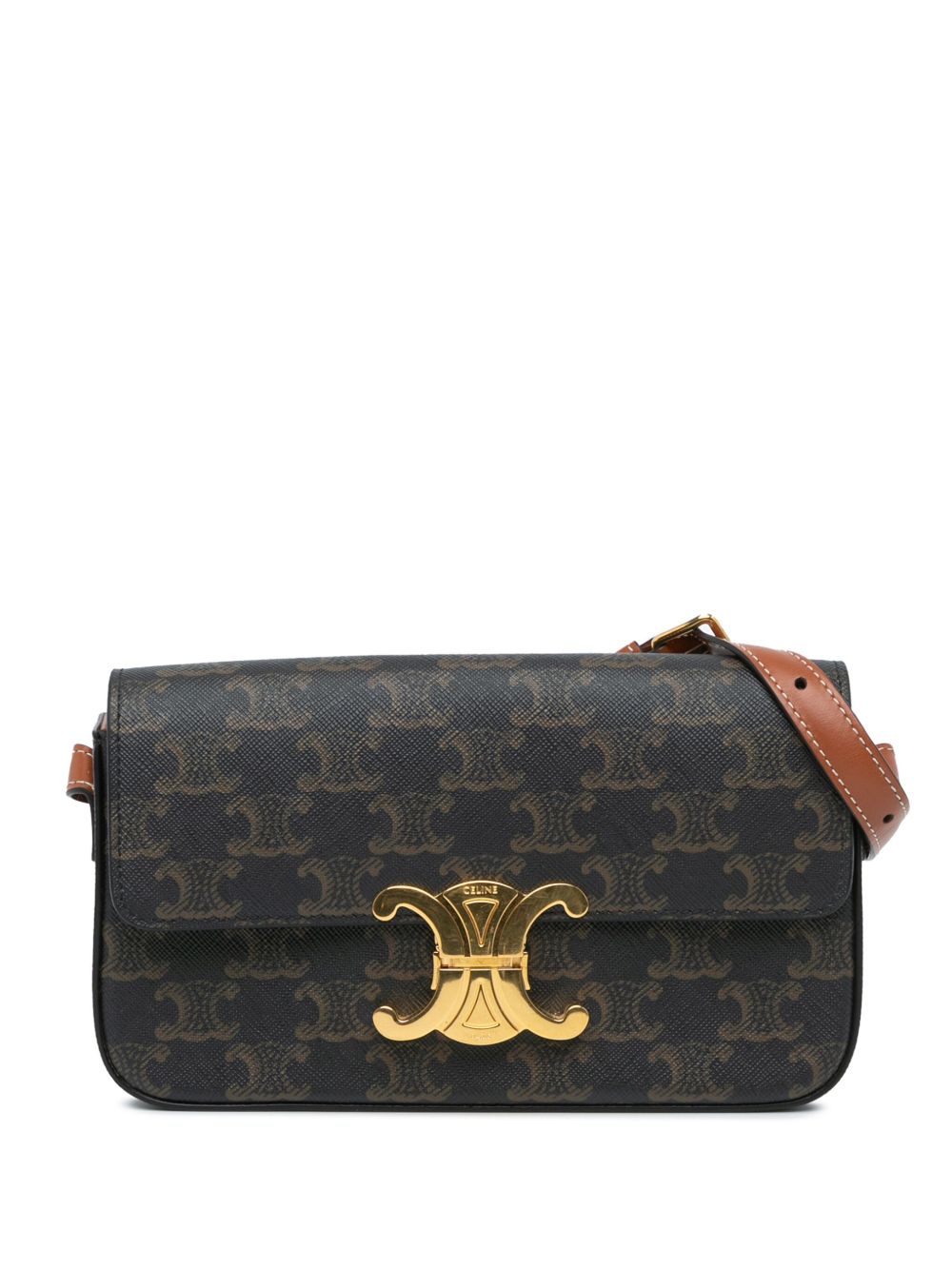 Céline Pre-Owned Triomphe Claude 涂层帆布单肩包（2021年典藏款） - 褐色