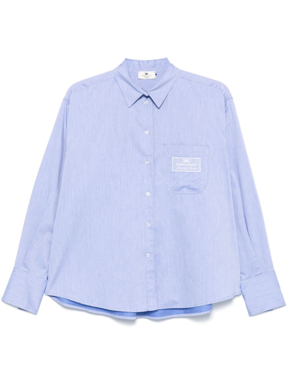 Elisabetta Franchi logo吊牌府绸衬衫 - 蓝色