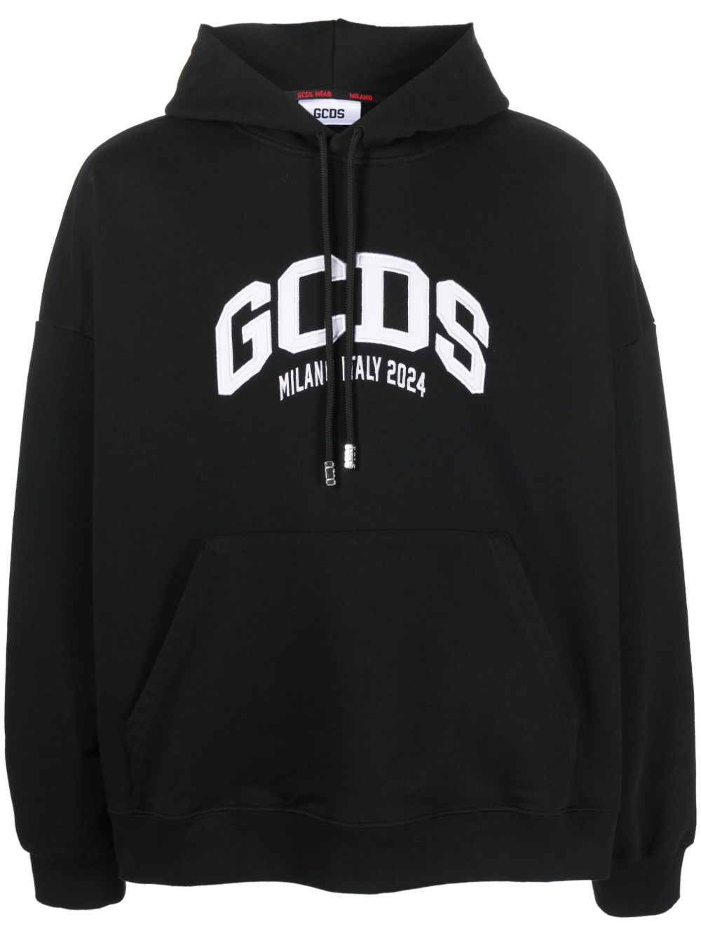 GCDS Lounge Logo 棉连帽衫 - 黑色