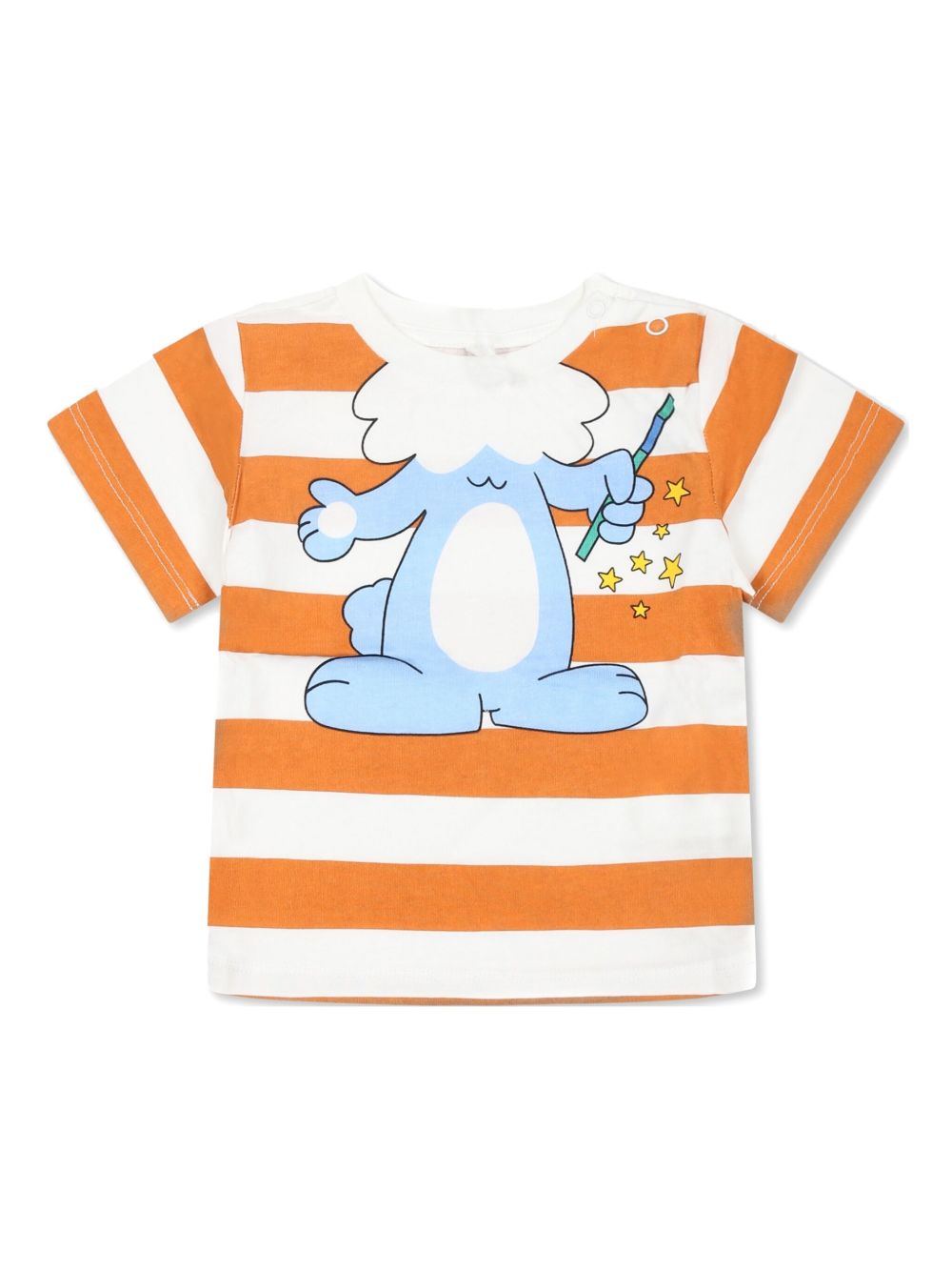 Stella McCartney Kids 条纹图案T恤 - 橘色
