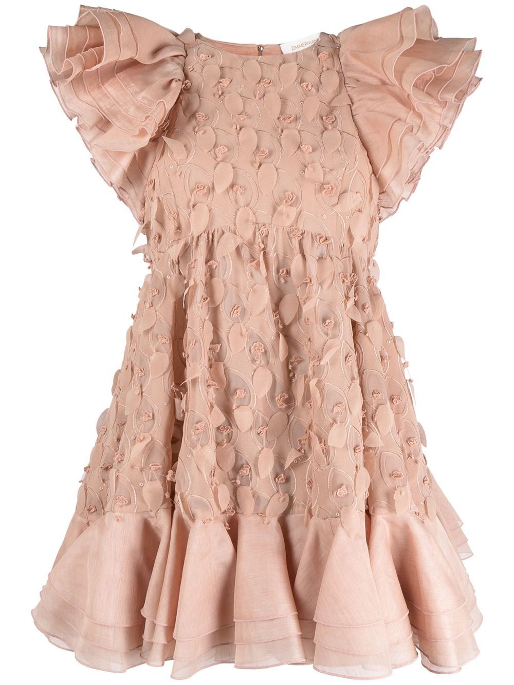 ZIMMERMANN Dancer 荷叶边饰迷你连衣裙 - 粉色