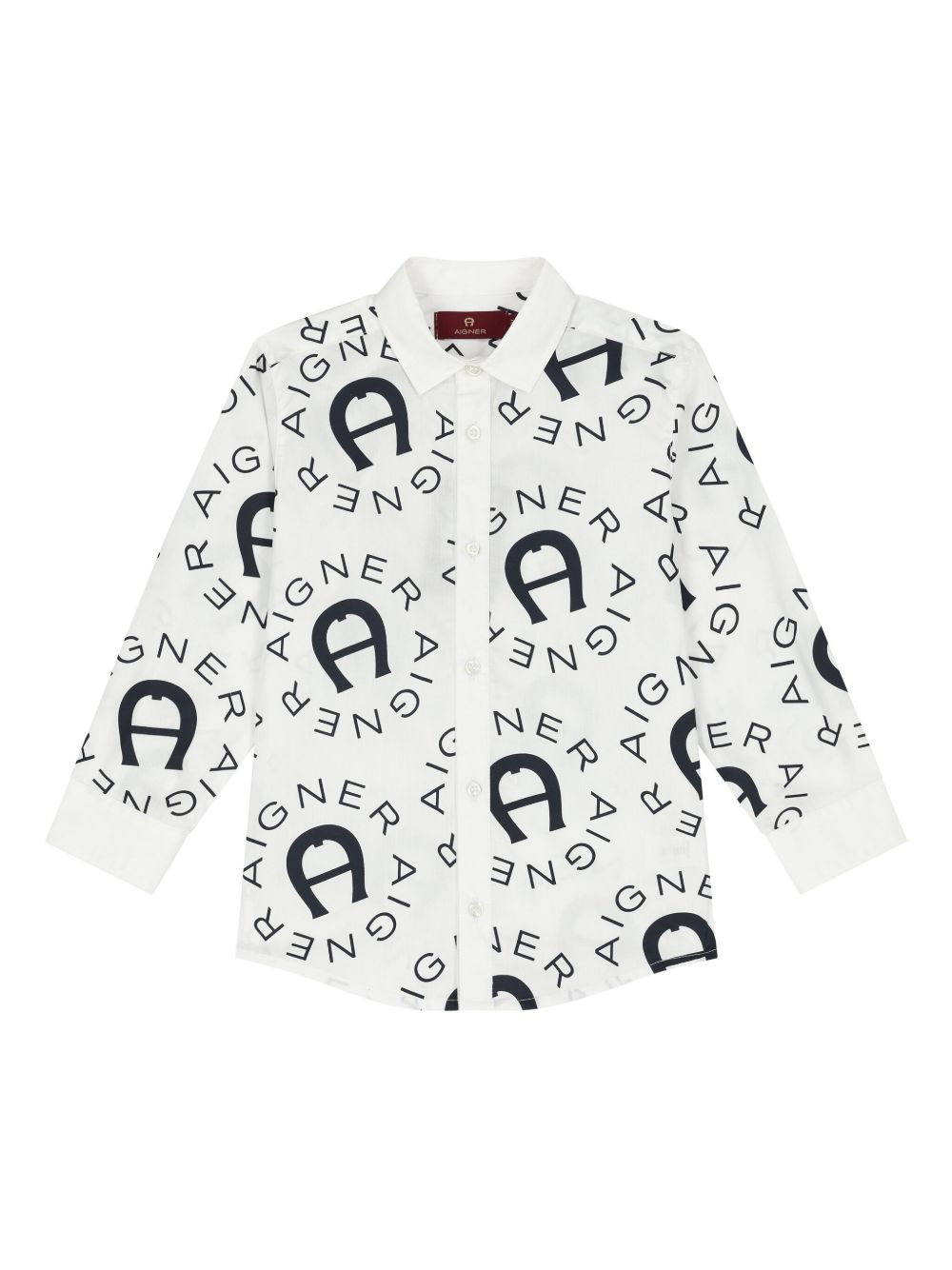 Aigner Kids logo印花衬衫 - 白色
