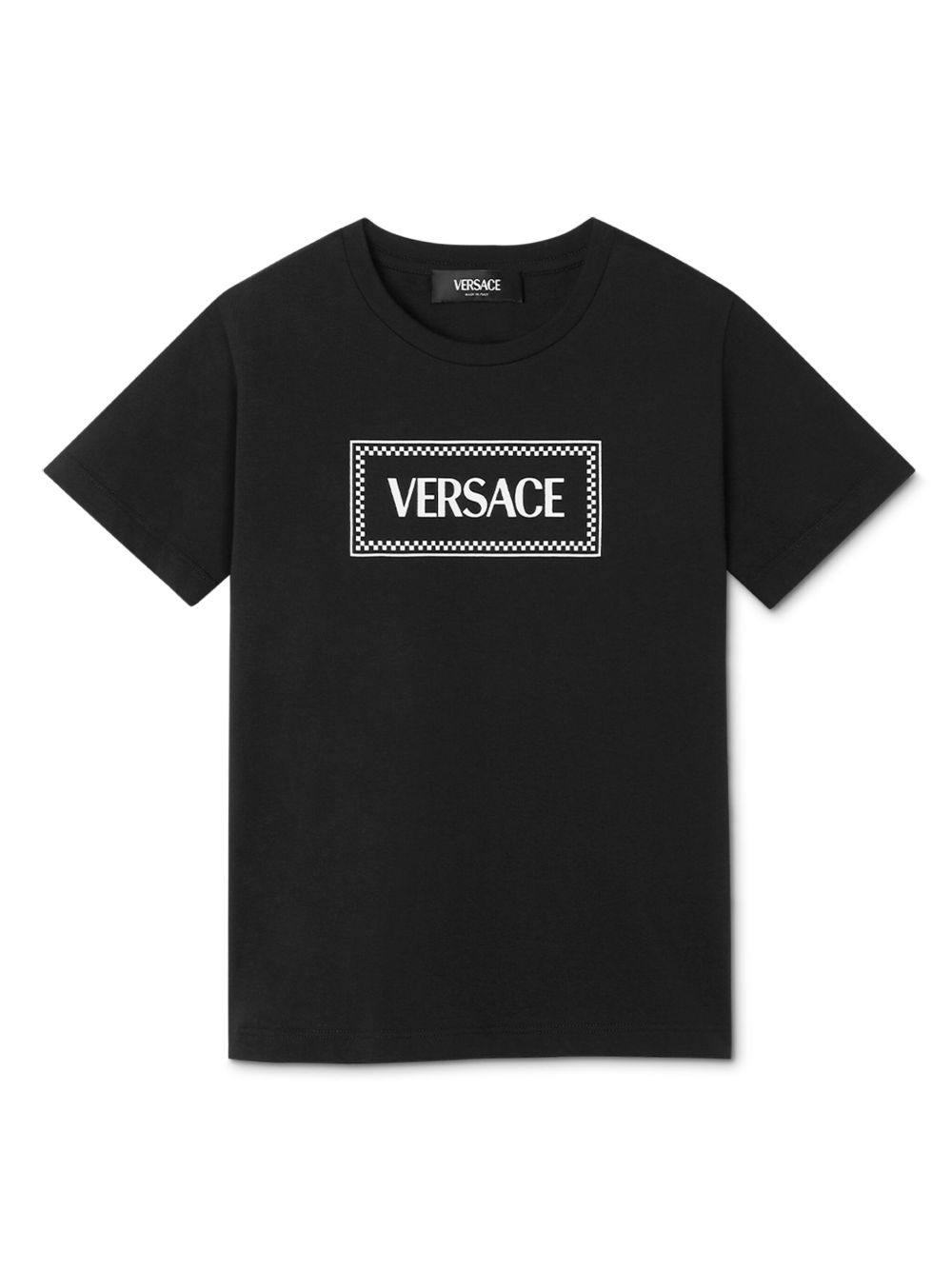 Versace Kids logo印花棉T恤 - 黑色