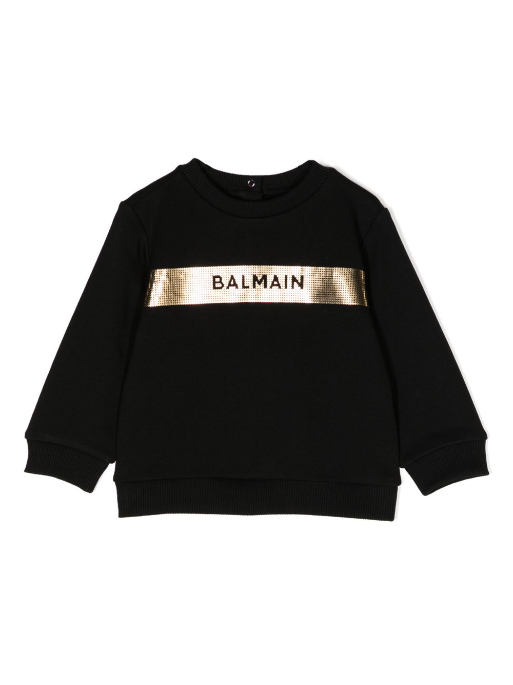 Balmain Kids 贴花细节棉卫衣 - 黑色
