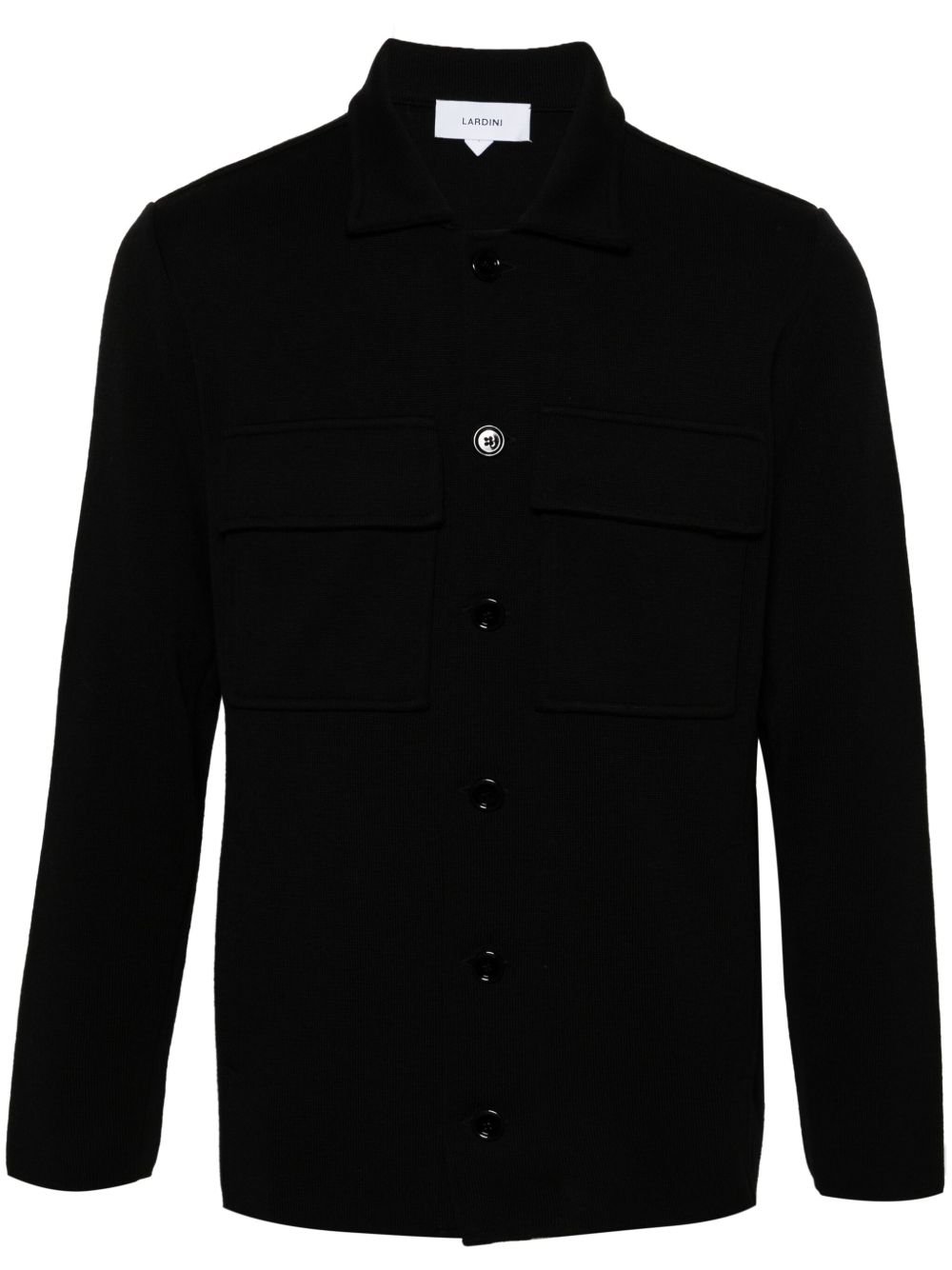 Lardini 初剪羊毛开衫 - 黑色