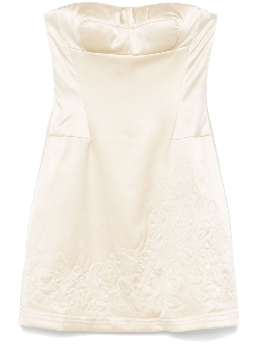 Ermanno Scervino 花卉刺绣迷你连衣裙 - 中性色