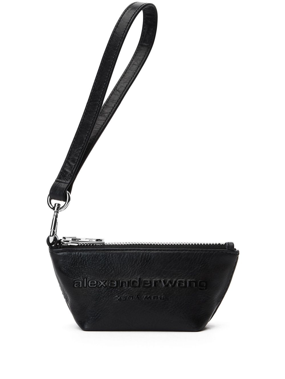 Alexander Wang logo压纹皮质钱包 - 黑色