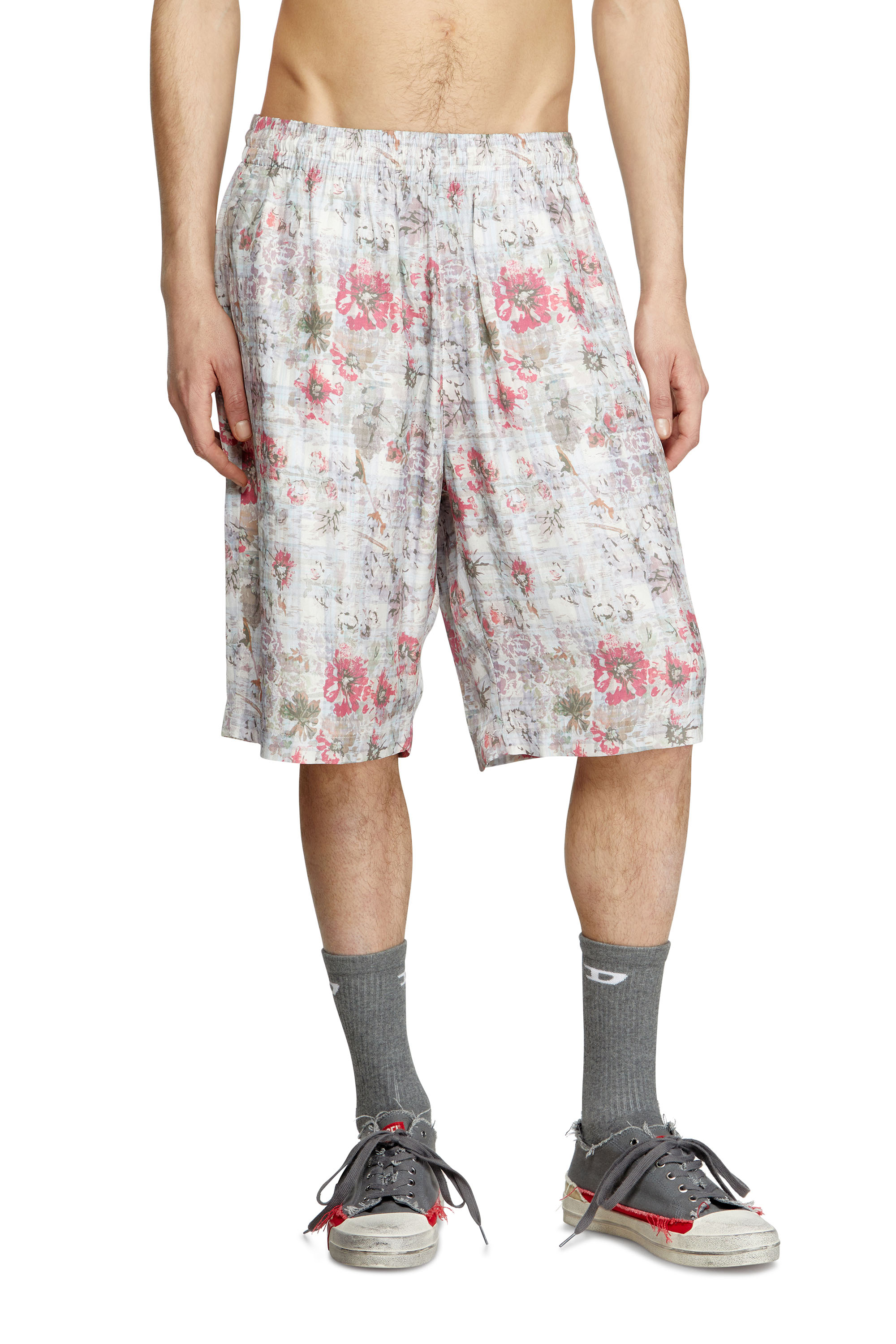 Diesel - Acetate shorts with floral print - Shorts - Man - Multicolor
