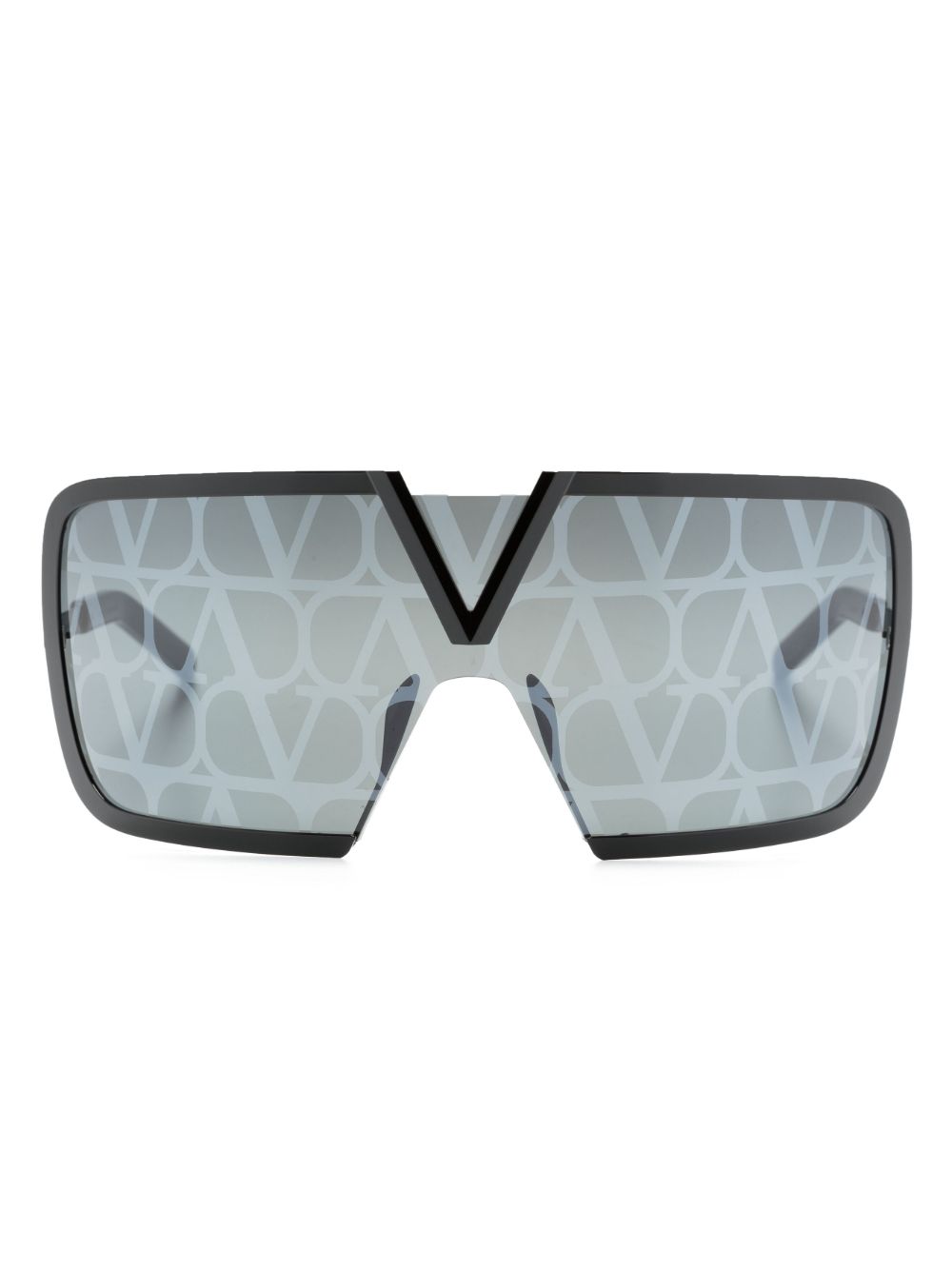 VALENTINO GARAVANI EYEWEAR Romask 大面积镜片贴花太阳眼镜 - 黑色