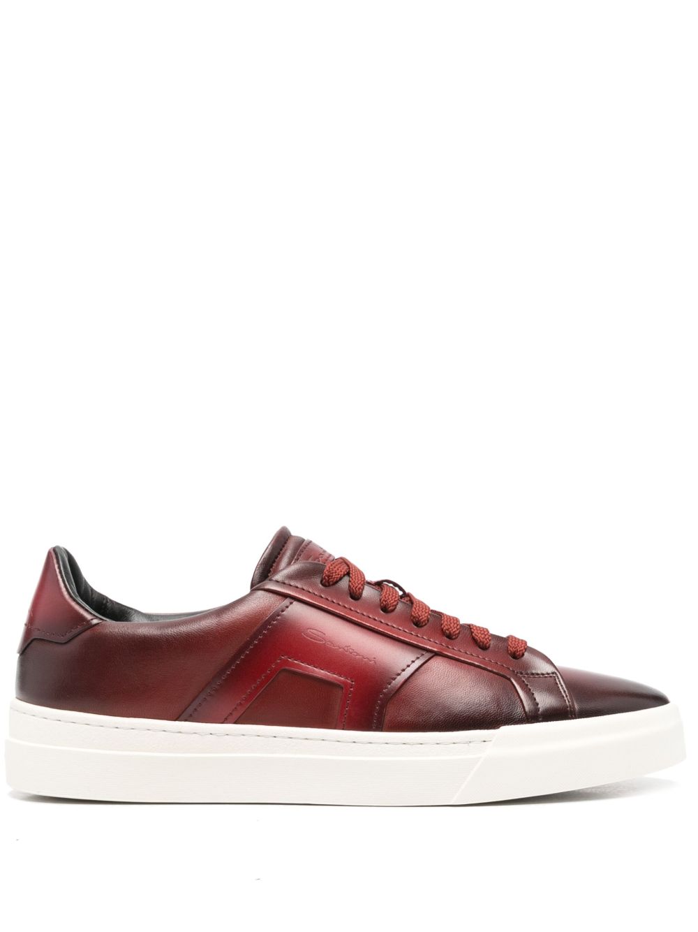 Santoni 渐色效果运动鞋 - 红色