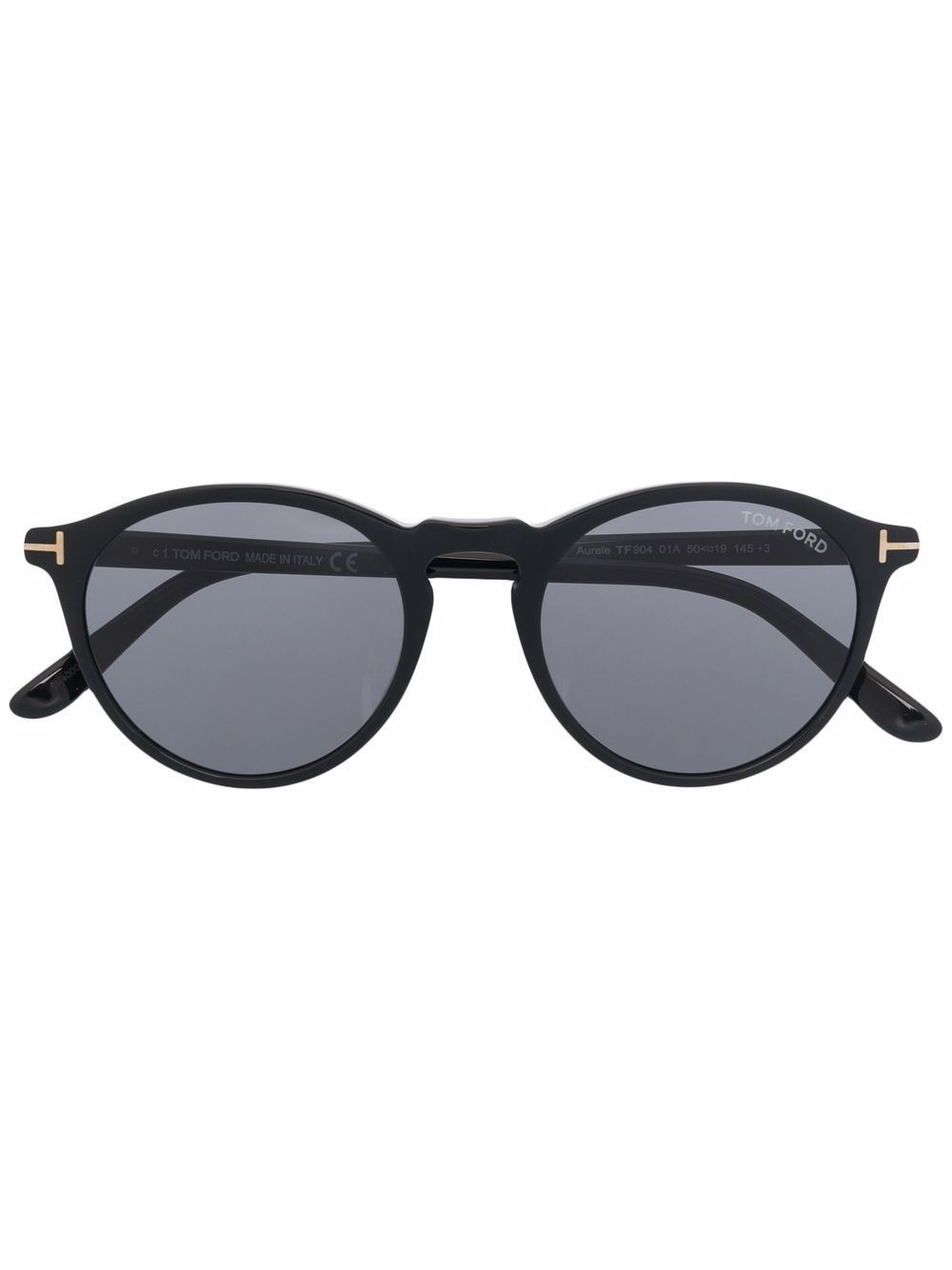 TOM FORD Eyewear Aurele 圆框太阳眼镜 - 黑色
