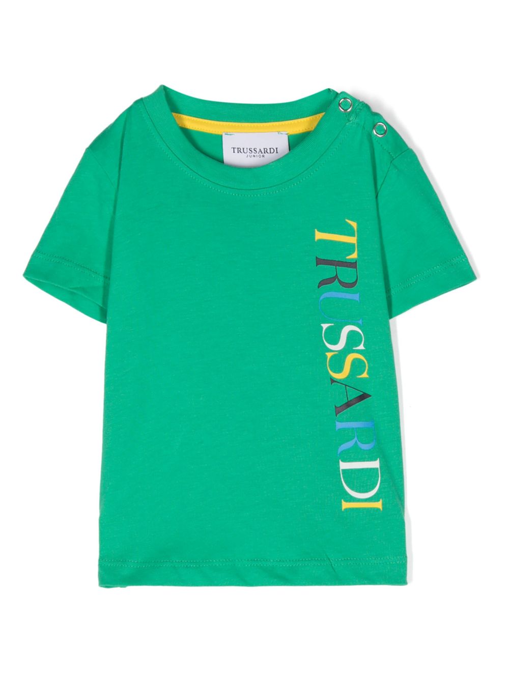 TRUSSARDI JUNIOR logo印花棉T恤 - 绿色