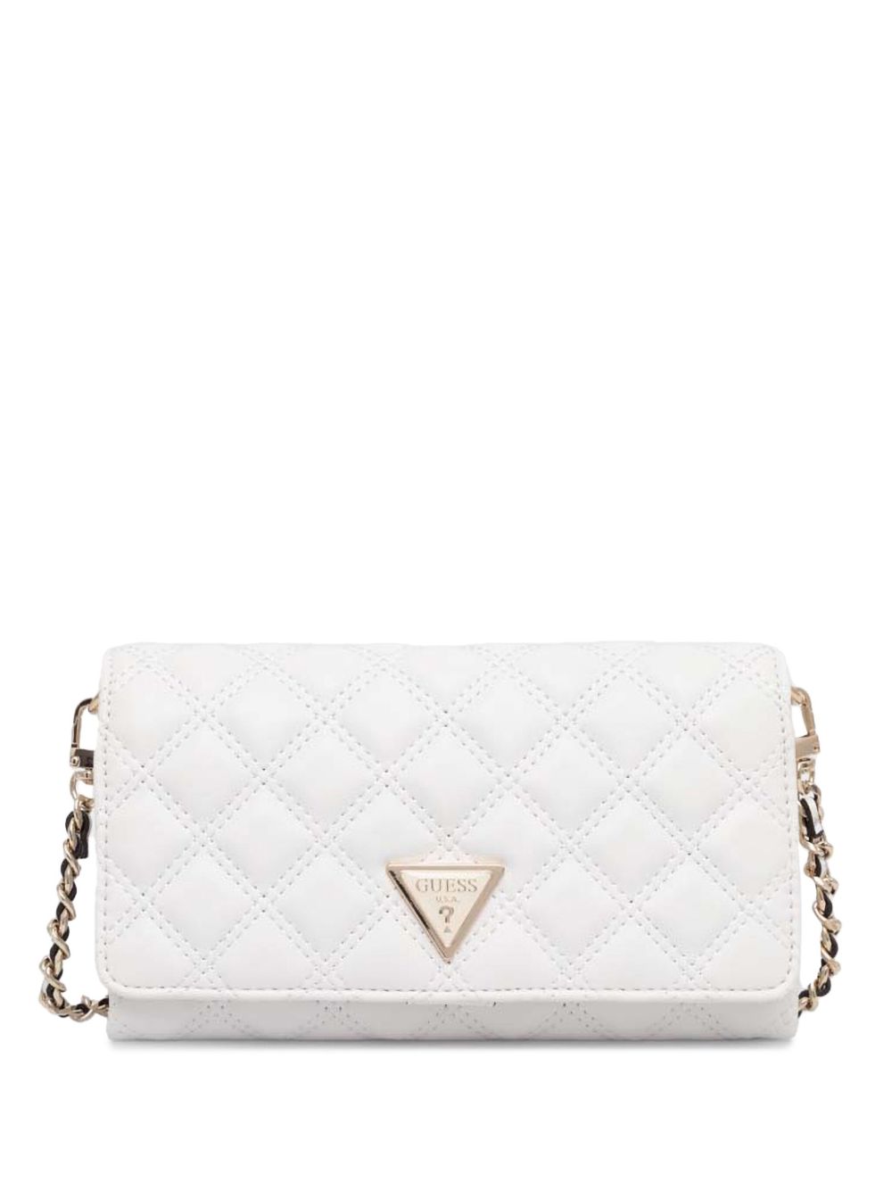 GUESS USA logo标牌手拿包 - 白色