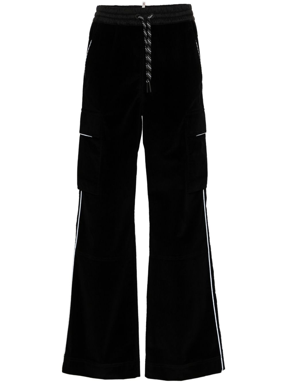 Moncler Grenoble 灯芯绒运动长裤 - 黑色
