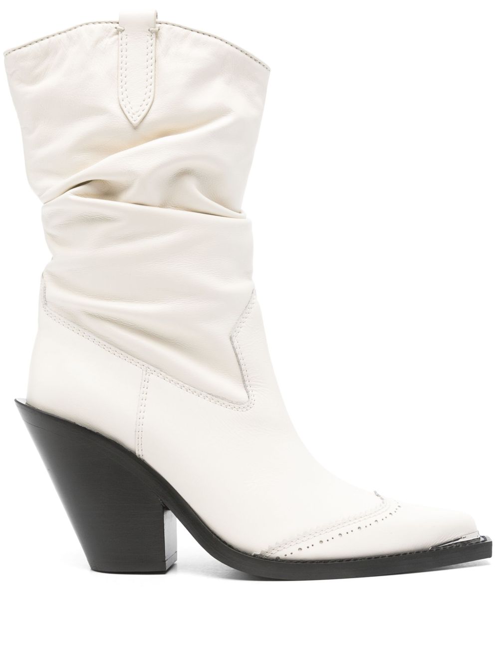 Ermanno Scervino Texan 高跟靴（9.5厘米） - 白色