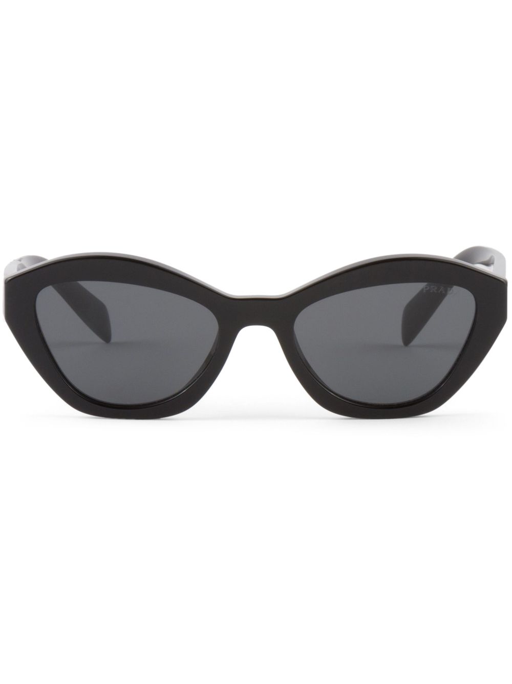 Prada Eyewear 弧形猫眼框太阳眼镜 - 黑色