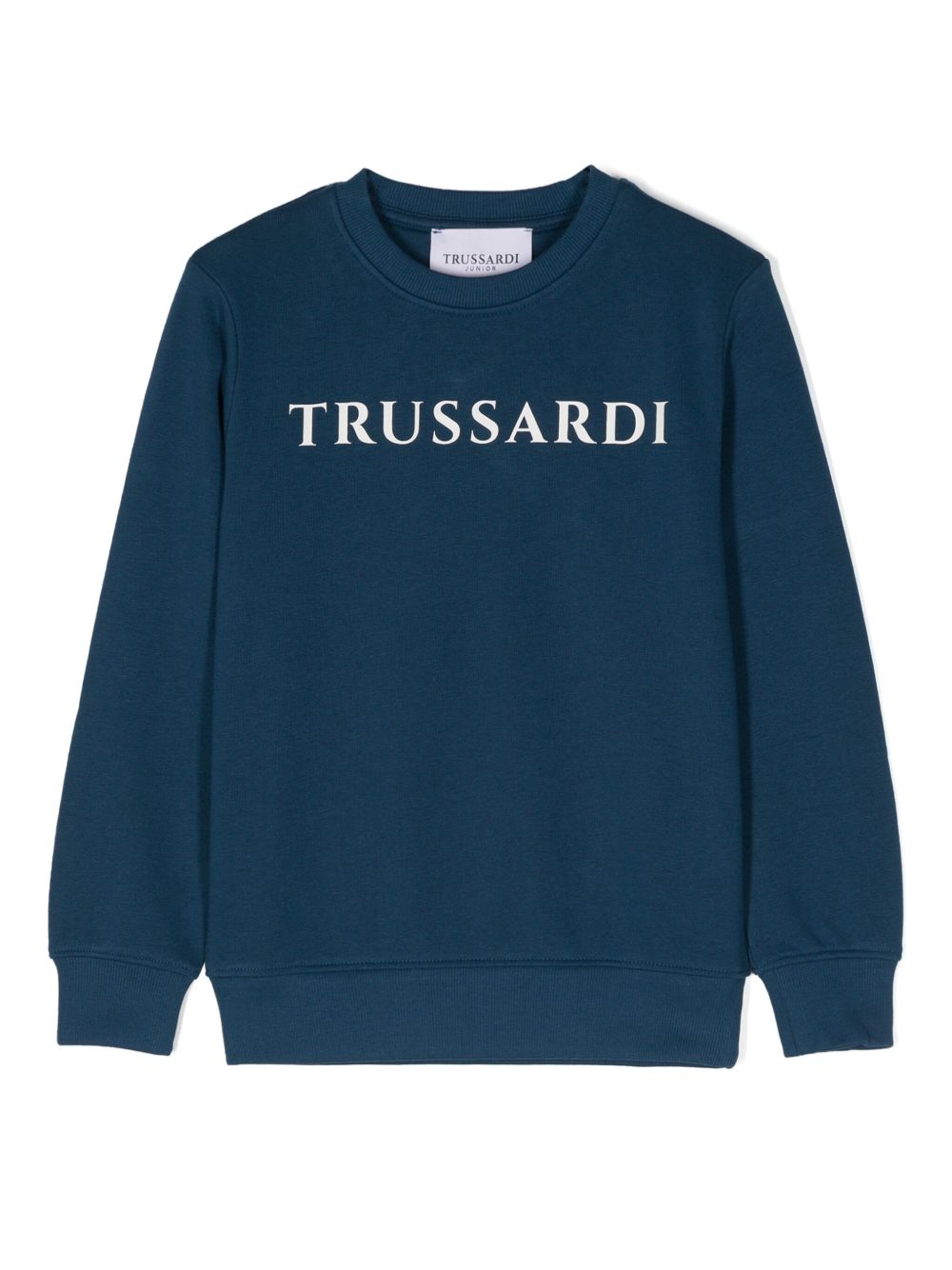 TRUSSARDI JUNIOR logo印花卫衣 - 蓝色