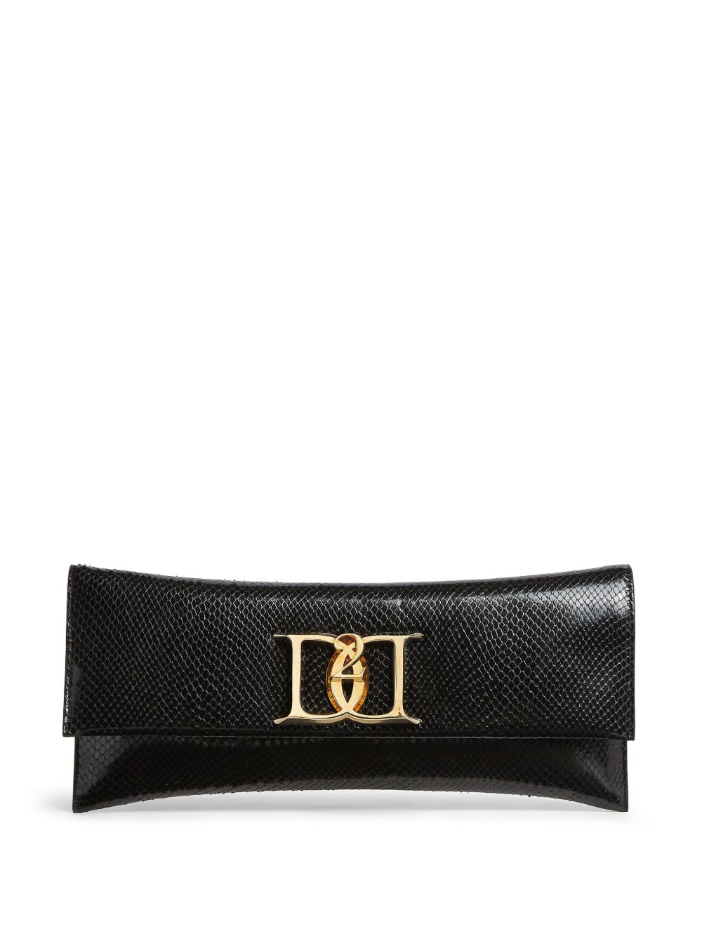 DSQUARED2 logo标牌皮质手拿包 - 黑色