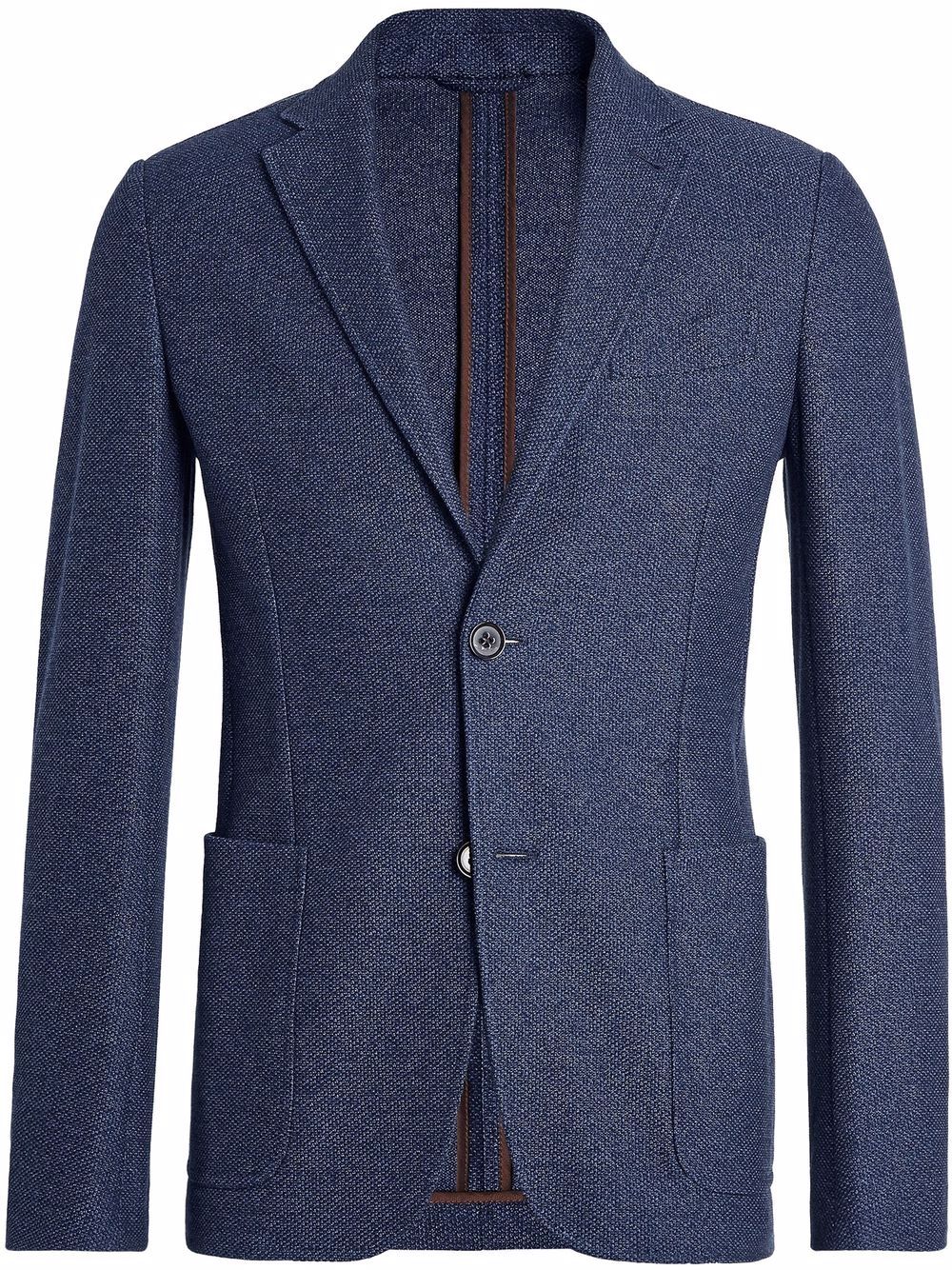 Zegna 单排扣精裁西装夹克 - 蓝色