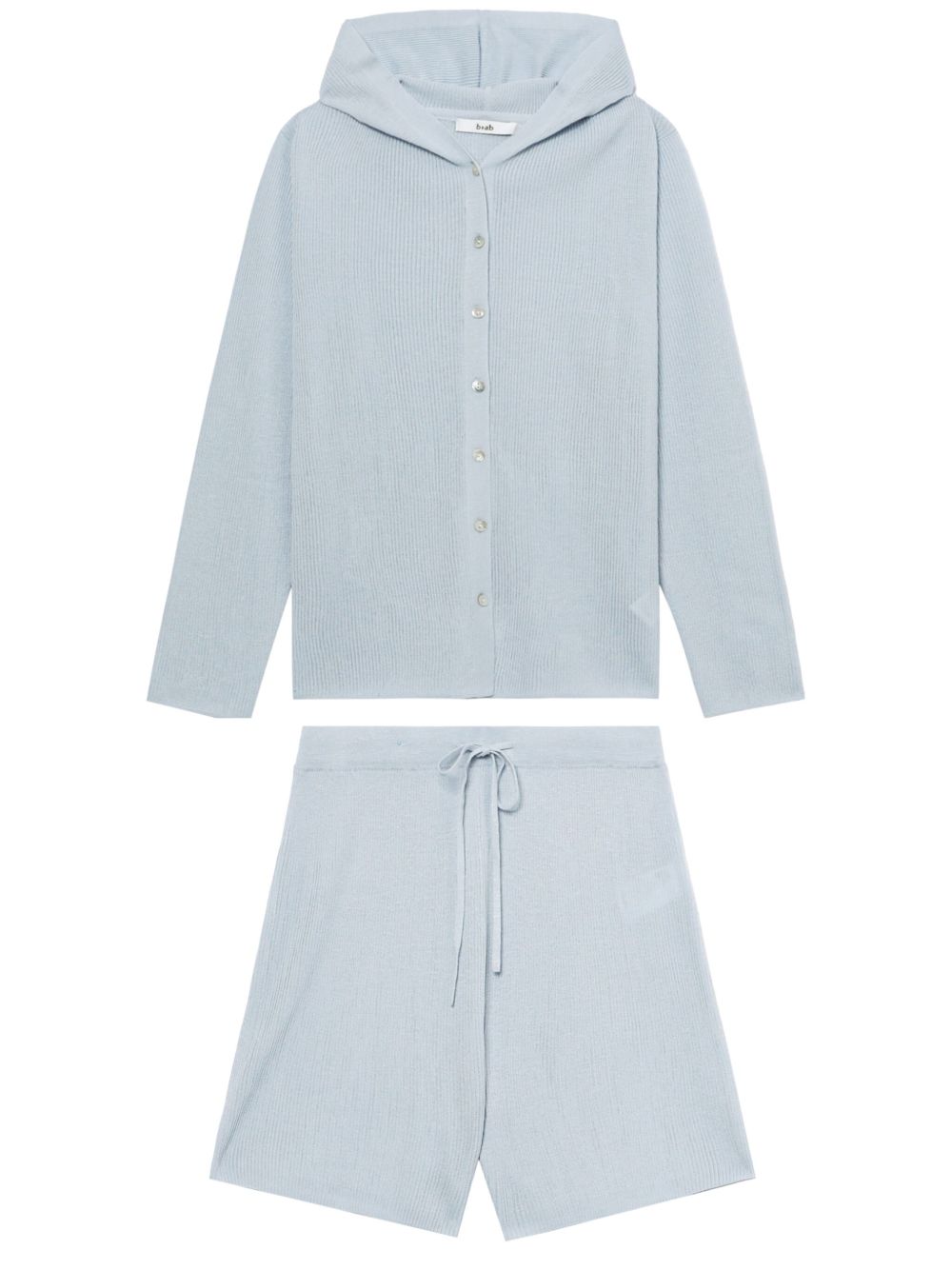 b+ab 罗纹针织家居服套装 - 蓝色
