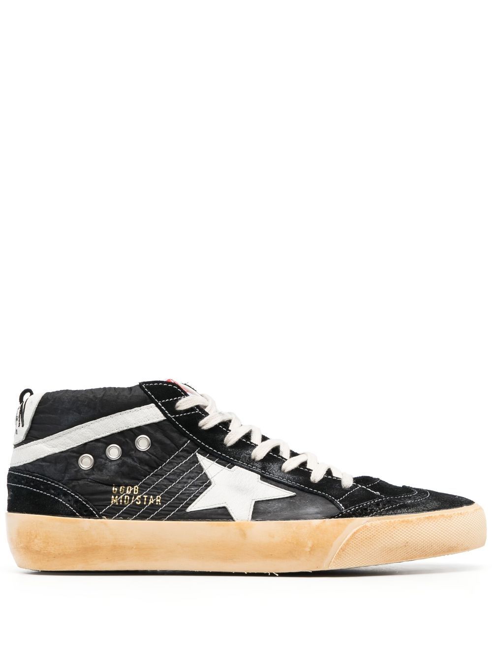 Golden Goose Mid Star 系带运动鞋 - 黑色