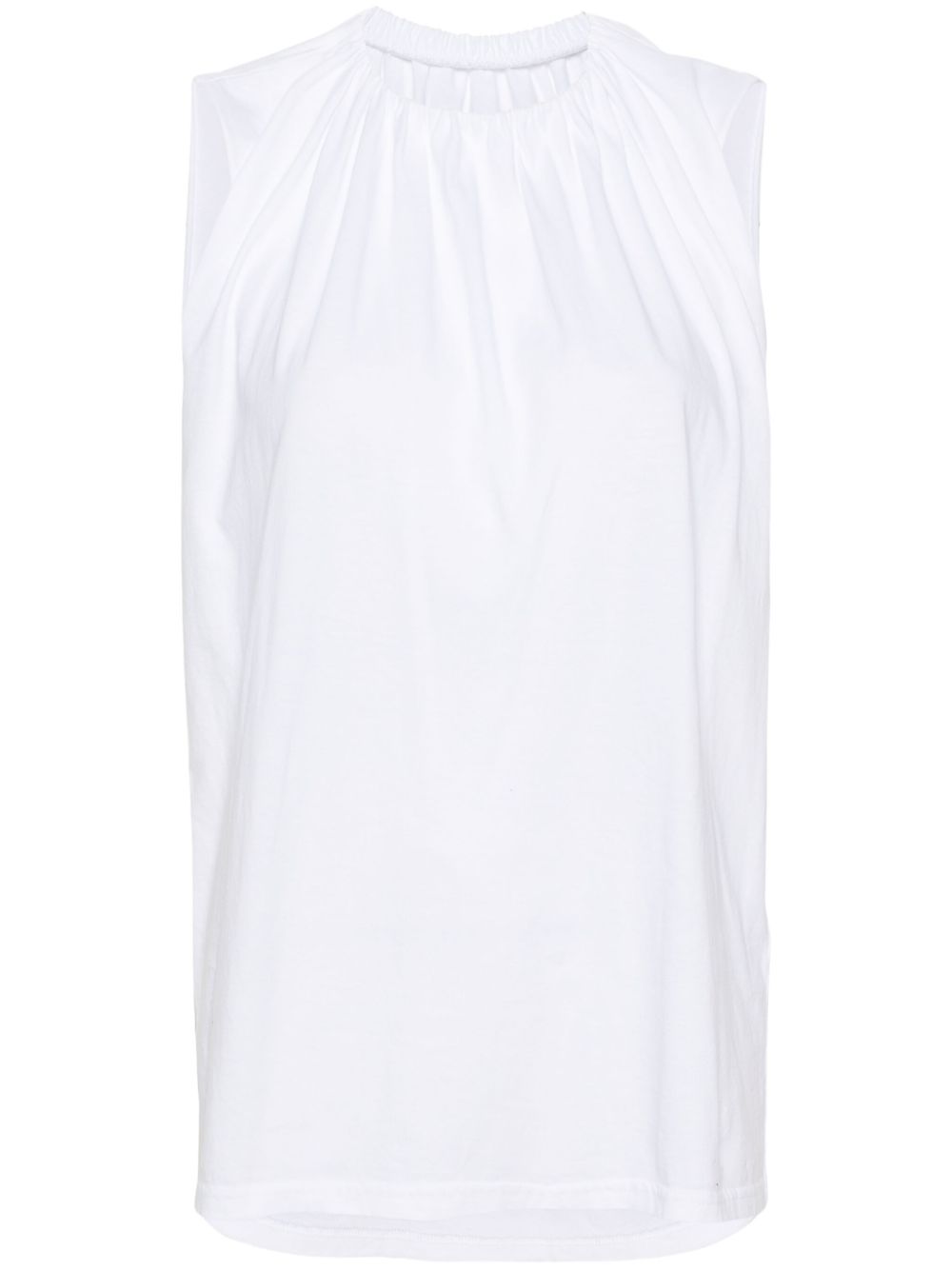 MM6 Maison Margiela 缩褶细节棉坦克背心 - 白色