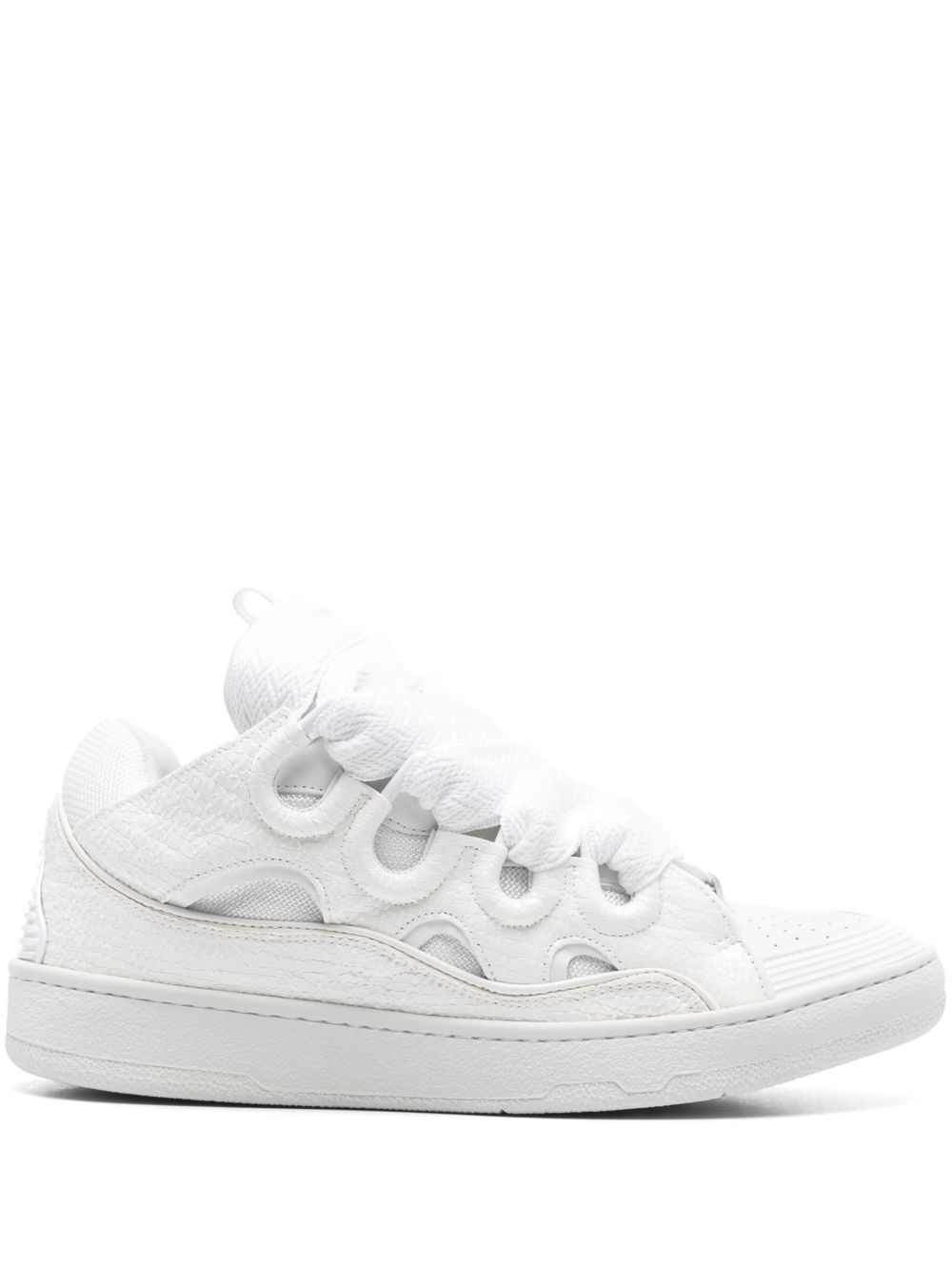 Lanvin Curb 皮质运动鞋 - 白色