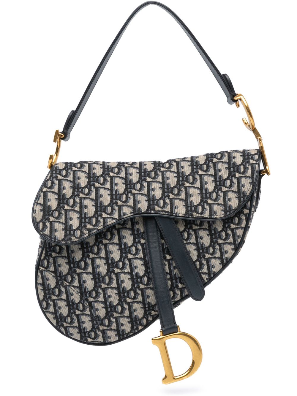 Christian Dior Pre-Owned Medium Oblique Saddle 单肩包（2020年典藏款） - 蓝色