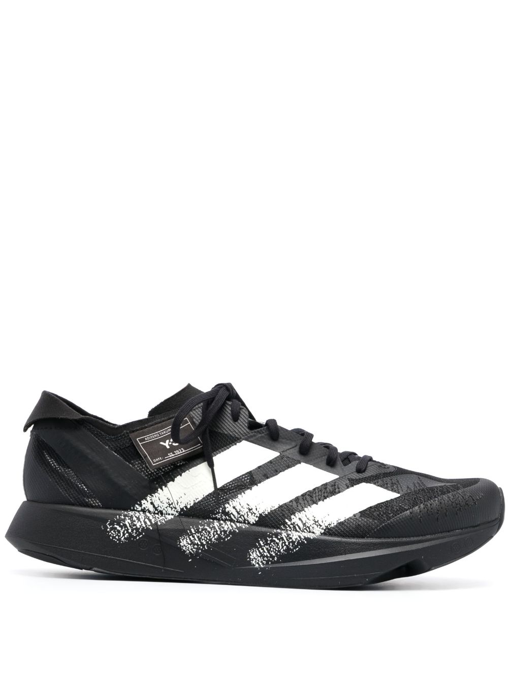 Y-3 条纹系带运动鞋 - 黑色