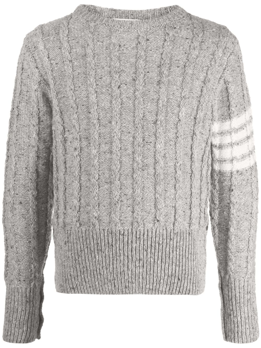 Thom Browne 4-Bar 条纹粗绞花针织毛衣 - 灰色
