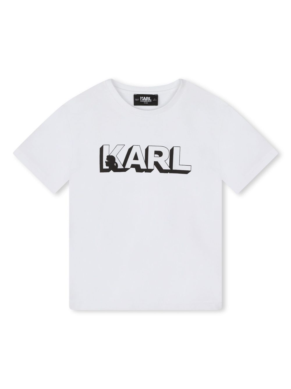 Karl Lagerfeld Kids logo印花棉T恤 - 白色