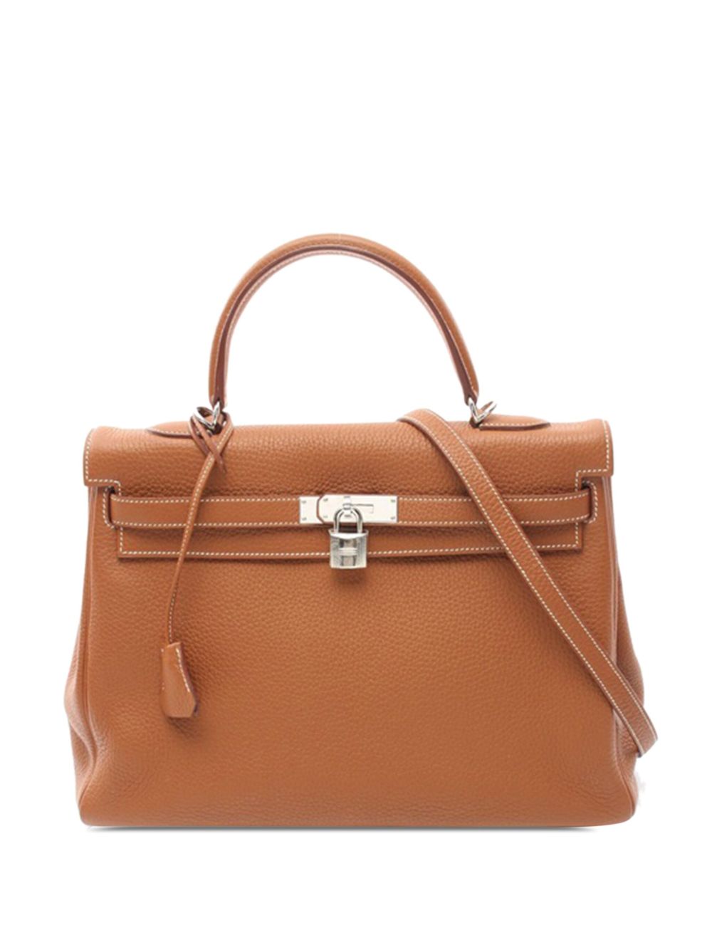 Hermès Pre-Owned Clemence Kelly II Retourne 35 斜挎包（2010年典藏款） - 褐色