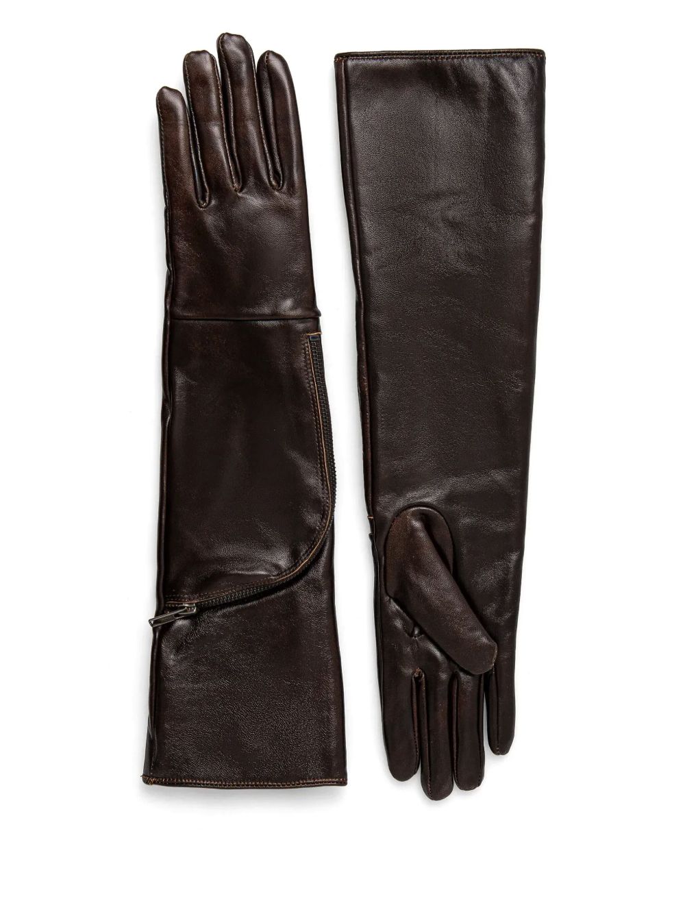 Gestuz leather gloves - 褐色