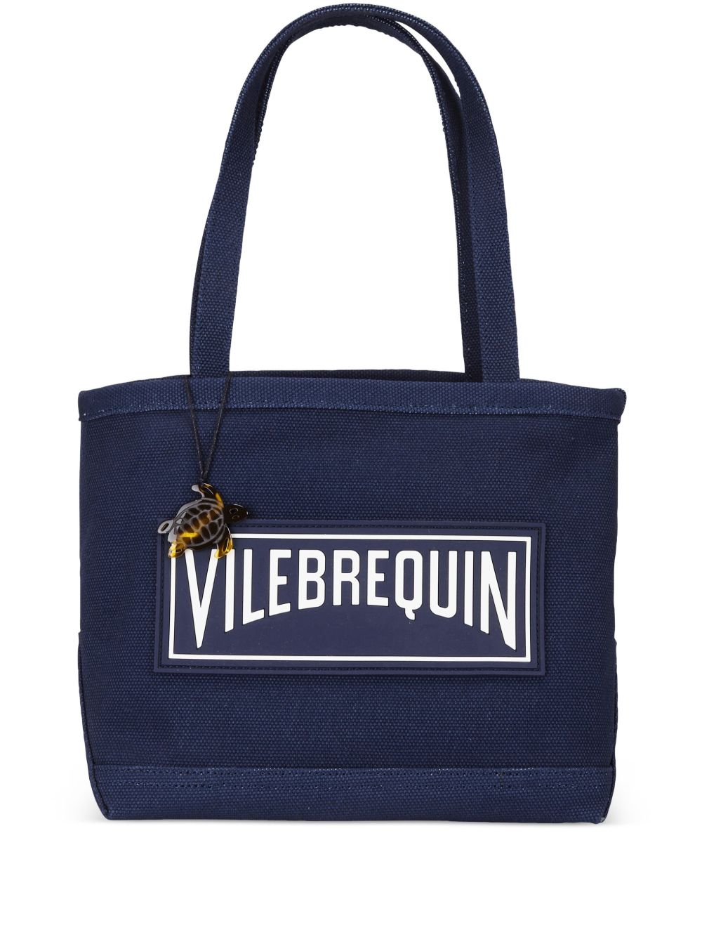 Vilebrequin logo贴花棉质沙滩包 - 蓝色