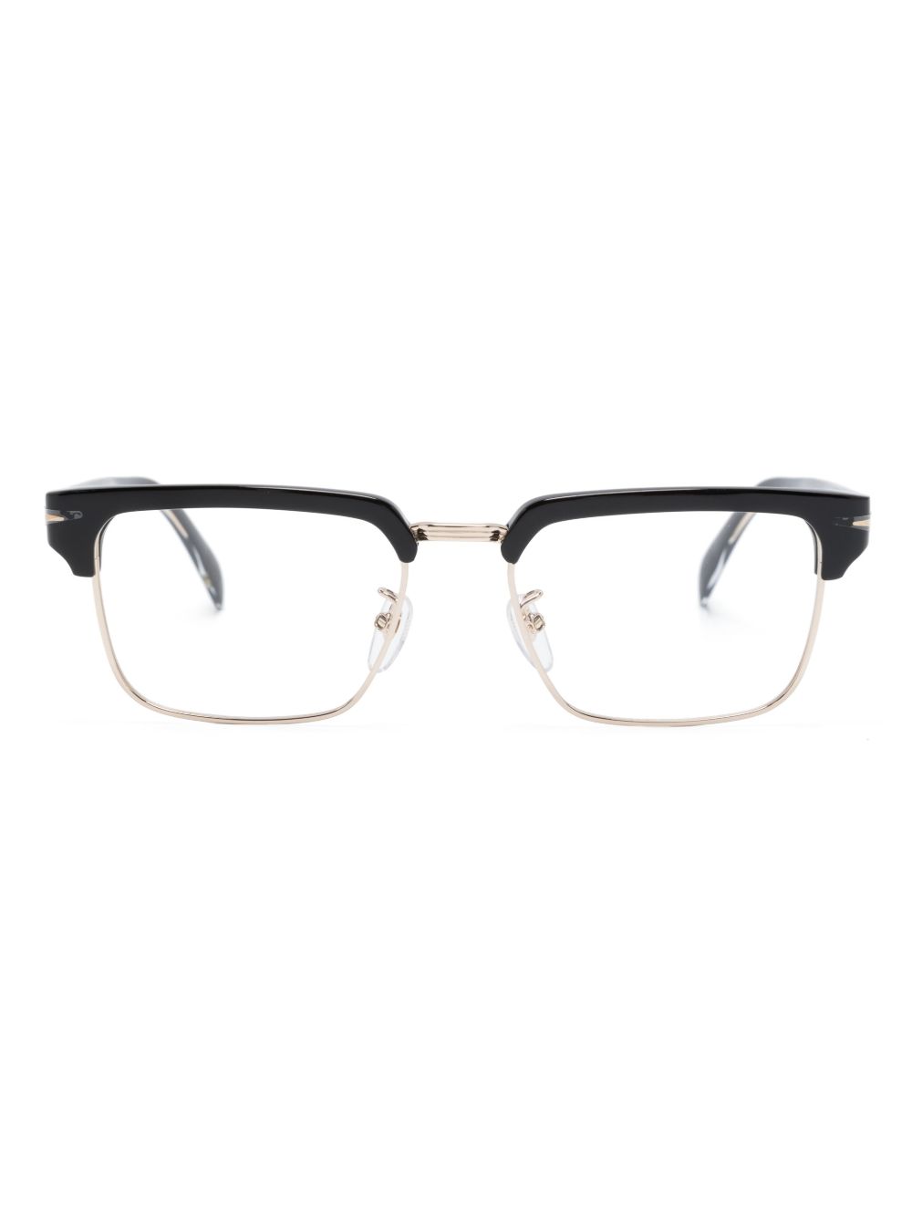 Eyewear by David Beckham 抛光效果方框眼镜 - 黑色