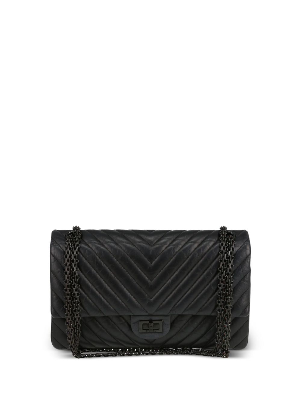 CHANEL Pre-Owned 2.55 Reissue 单肩包（2005年典藏款） - 黑色