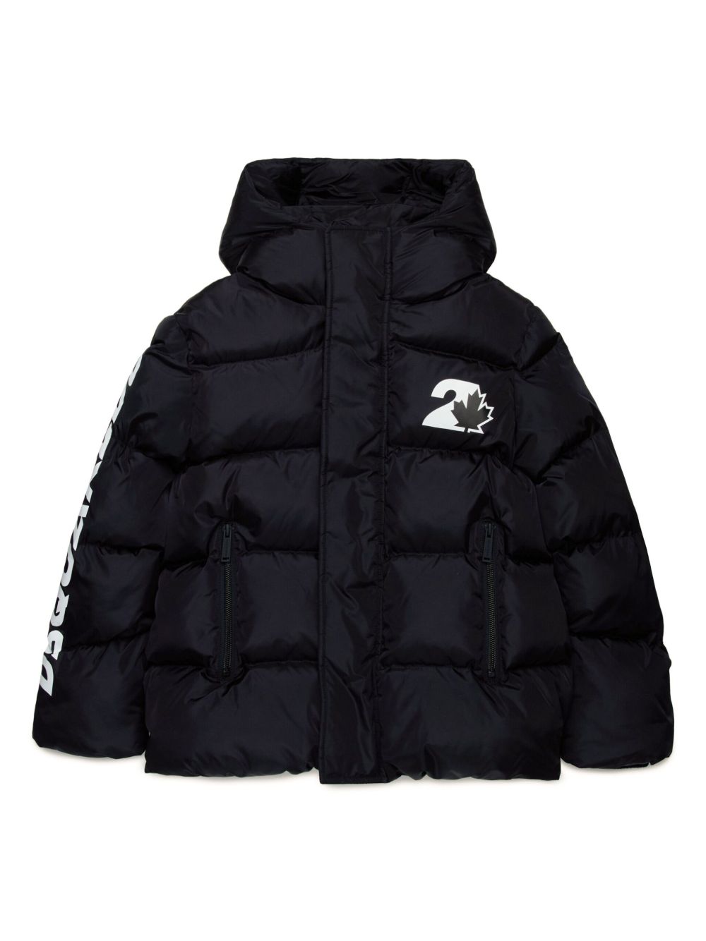 DSQUARED2 KIDS logo印花夹克 - 黑色