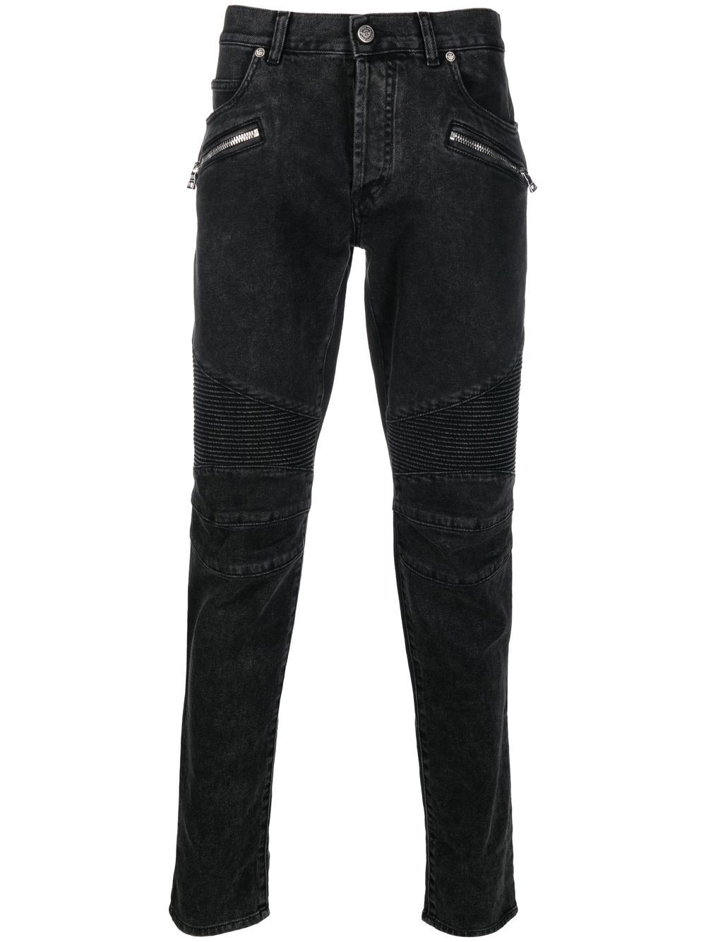 Balmain 低腰紧身牛仔裤 - 黑色
