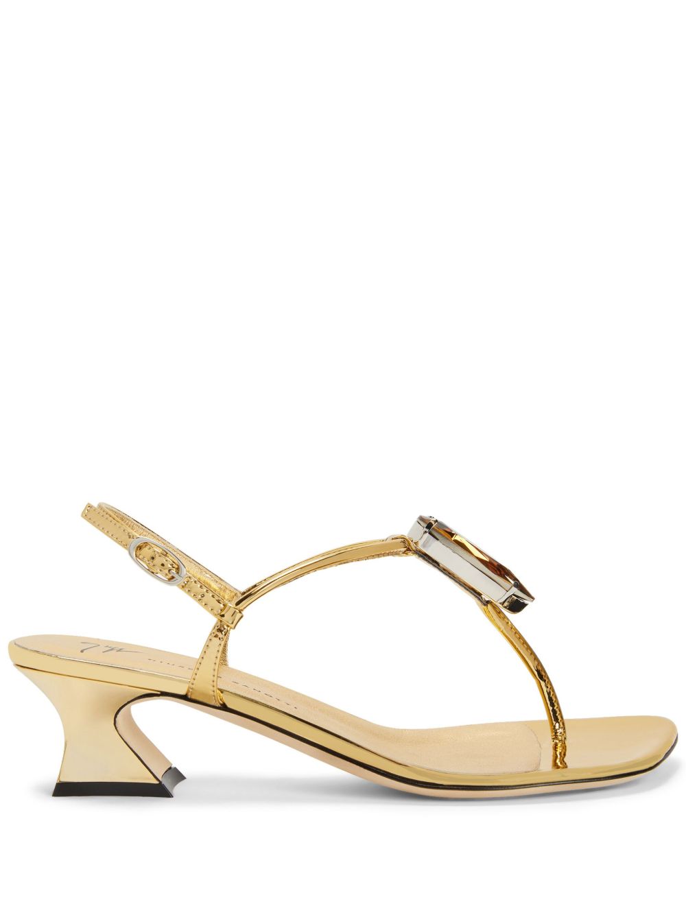 Giuseppe Zanotti Anthonia 水钻缀饰低跟人字形凉鞋 - 金色