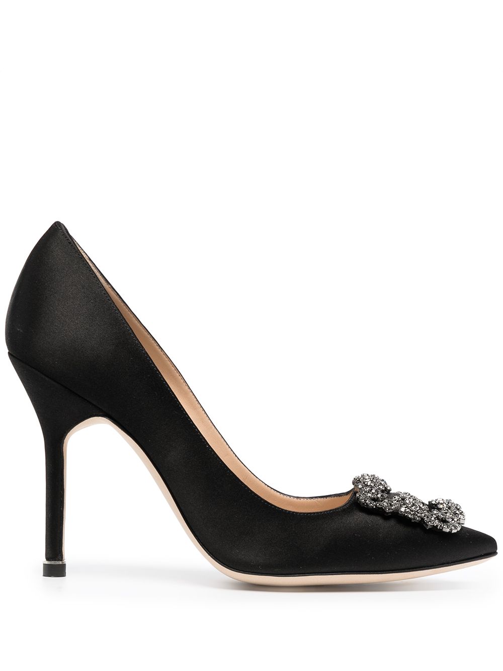 Manolo Blahnik Hangisi 晶饰高跟鞋 - 黑色