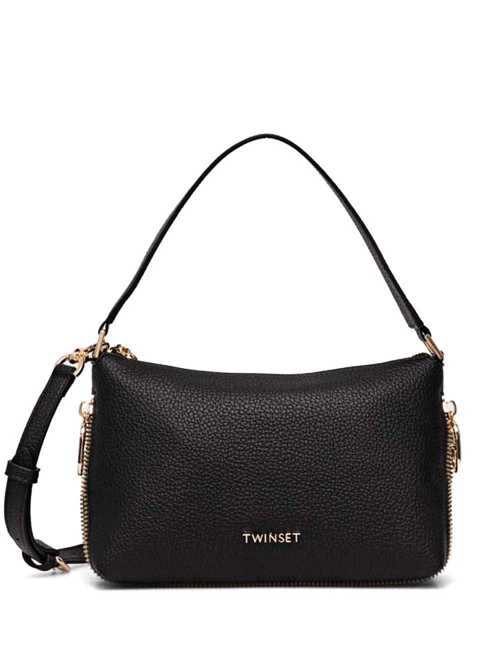 TWINSET logo斜挎包 - 黑色