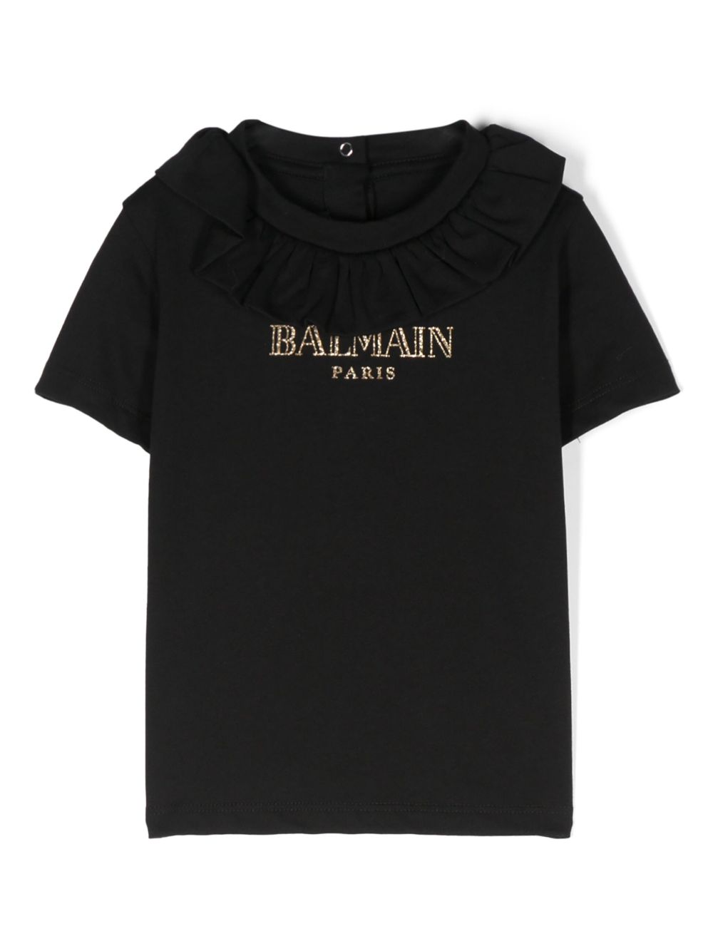 Balmain Kids 亮片金葱logoT恤 - 黑色