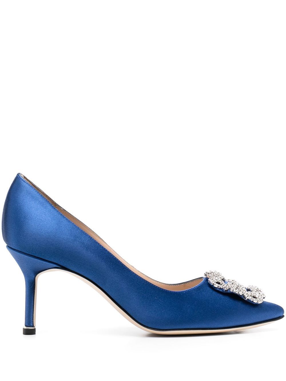 Manolo Blahnik Hangisi 晶饰扣环中跟鞋（7厘米） - 蓝色