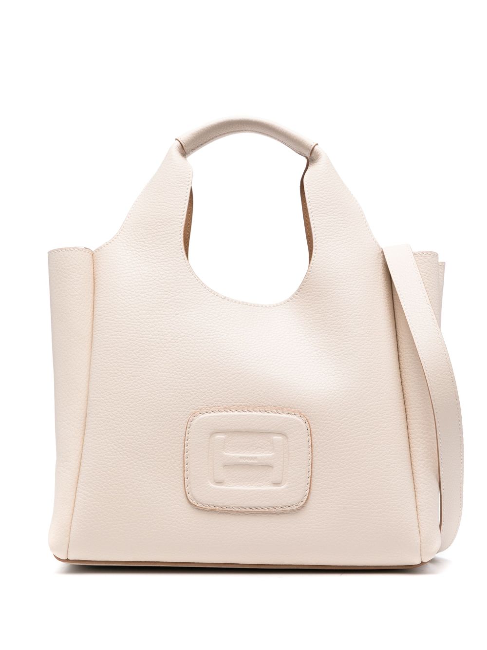 Hogan H-Bag 中号皮质托特包 - 白色