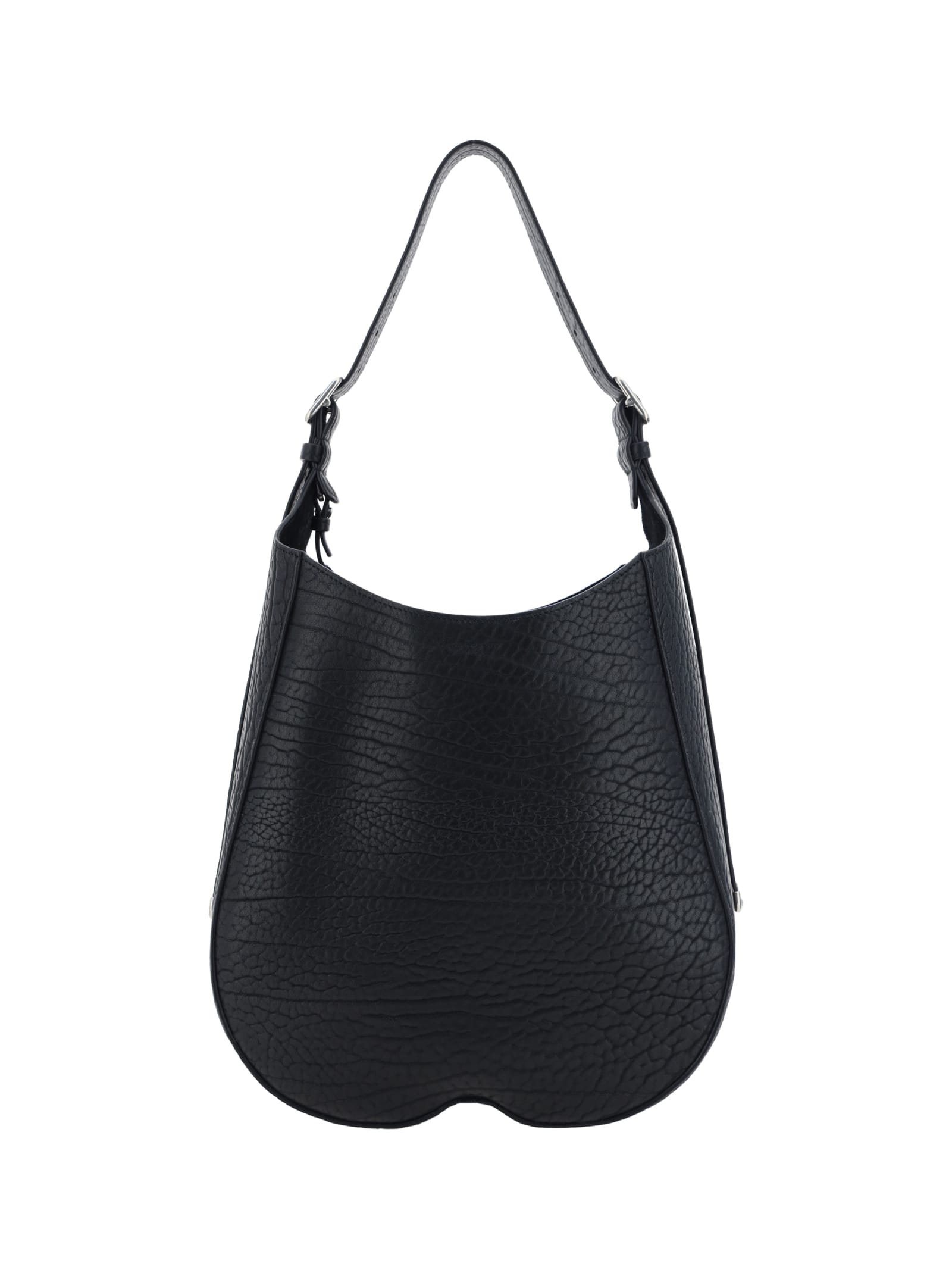Burberry Black Leather Medium Chess Shoulder Bag