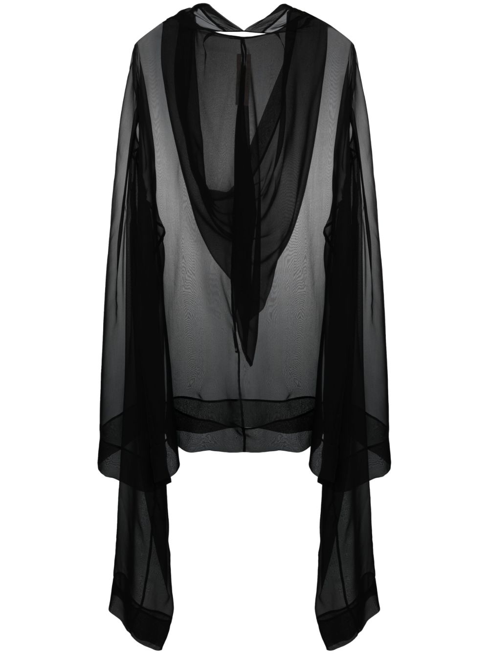Rick Owens Flyproof 真丝长款上衣 - 黑色